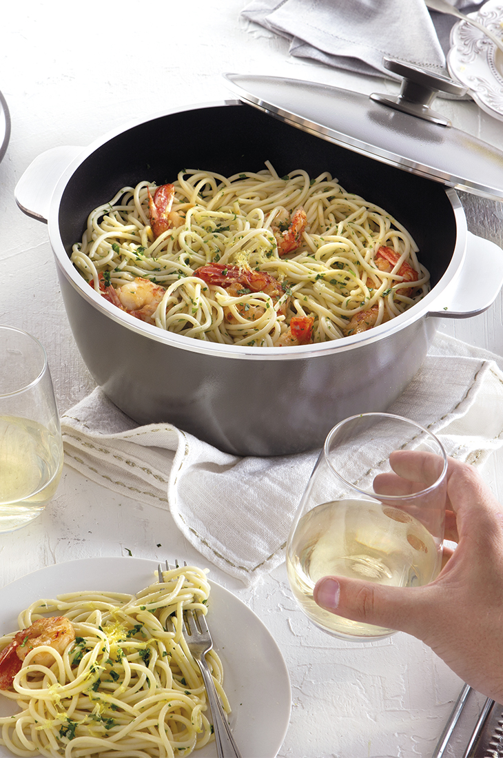 Pasta con langostinos